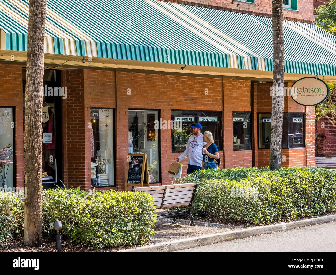 Center Street dans le village de Fernandina Beach sur Amelia Island Florida USA Banque D'Images