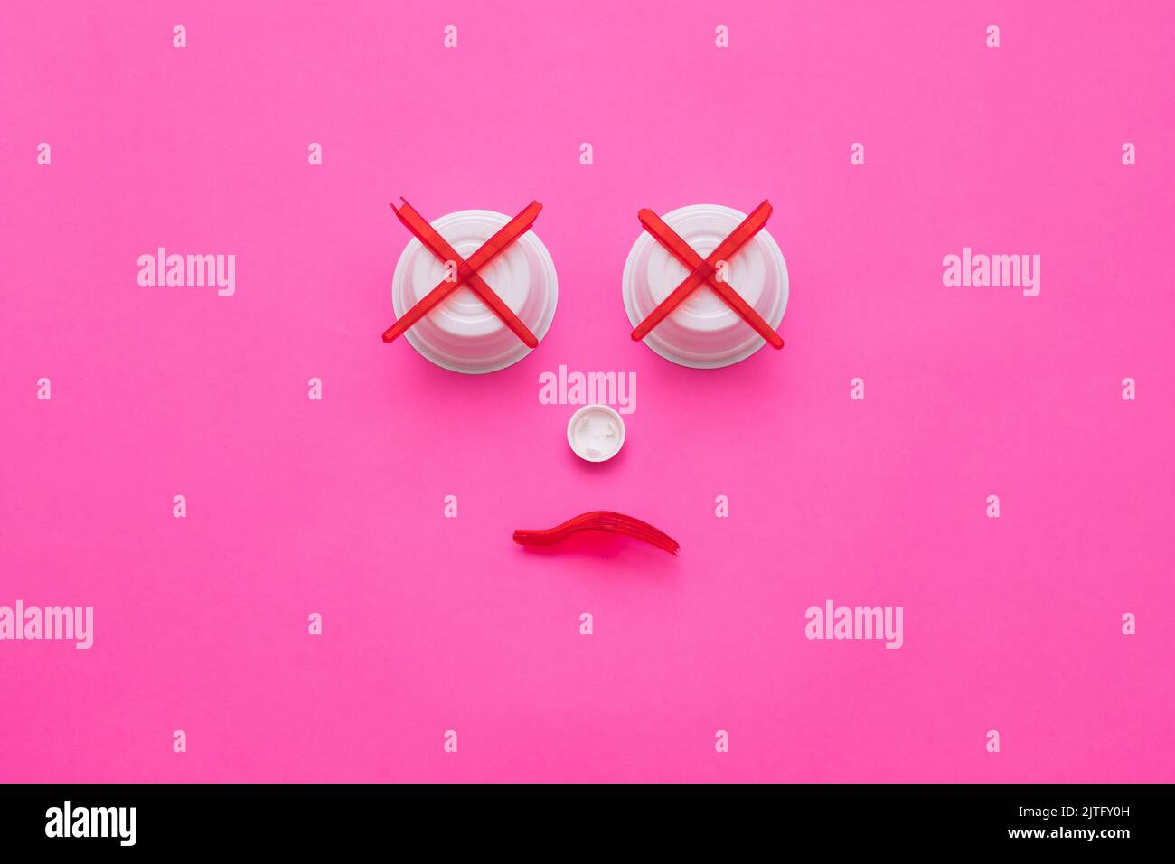 arrêter la pollution plastique mort poubelle monstre Banque D'Images