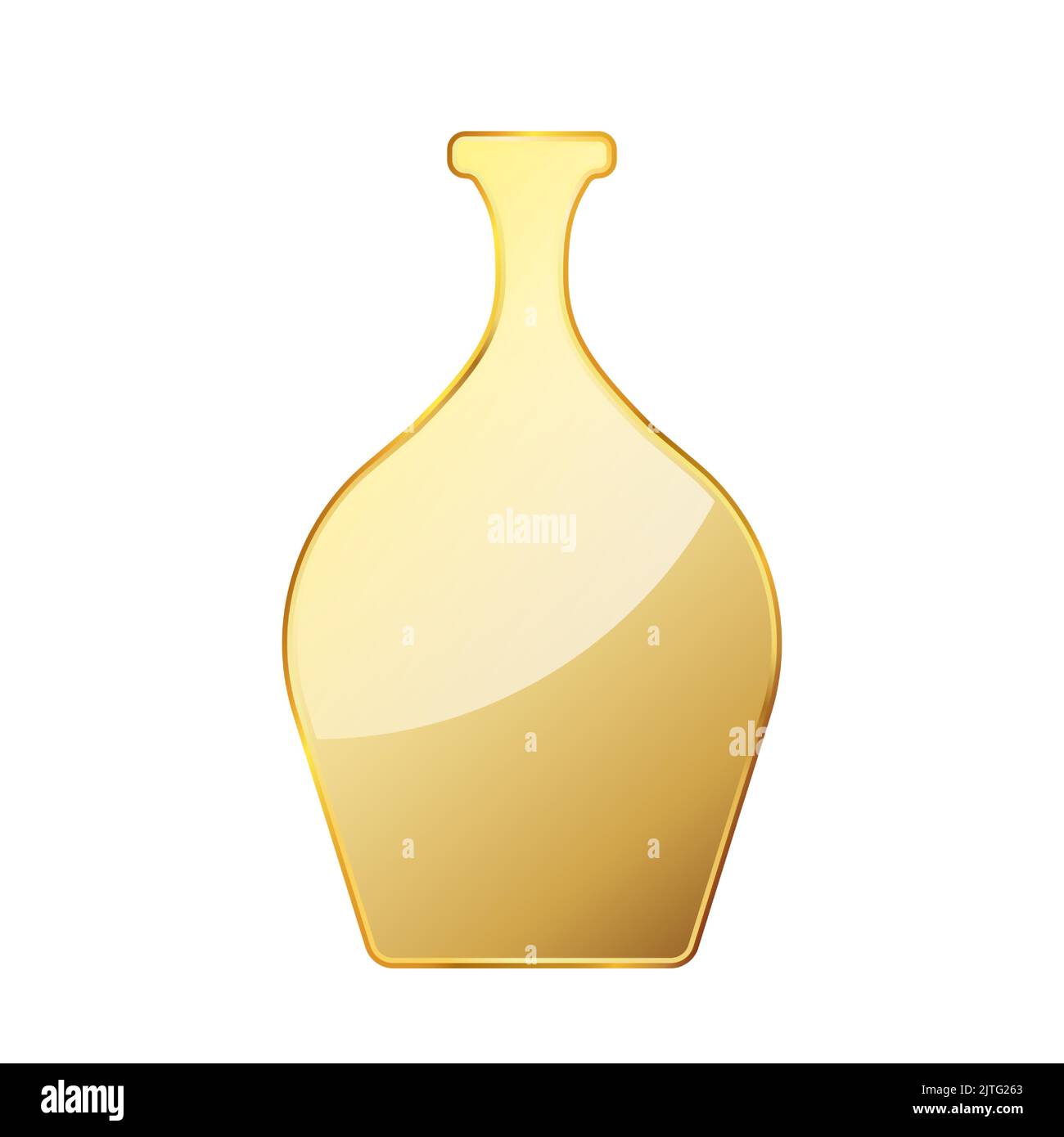 Vase doré. Vase doré brillant isolé sur fond blanc. Illustration vectorielle. Illustration de Vecteur