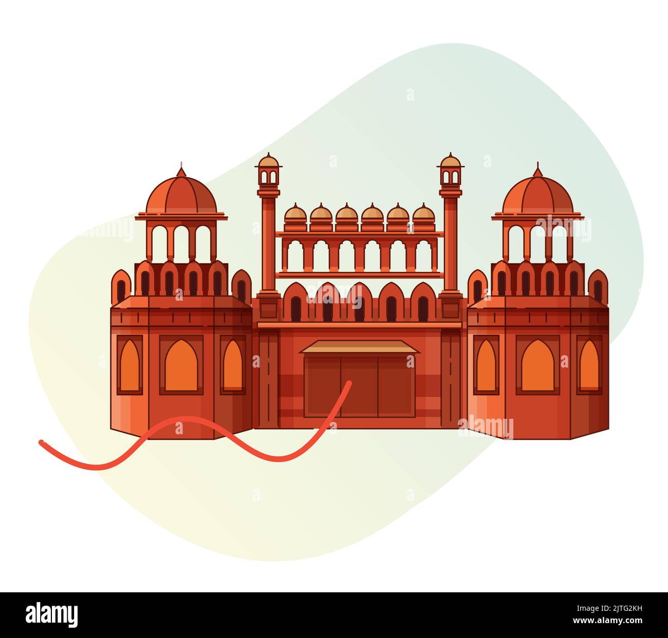 Icône historique - Red fort - Old Delhi City - icône Illustration comme fichier EPS 10 Illustration de Vecteur