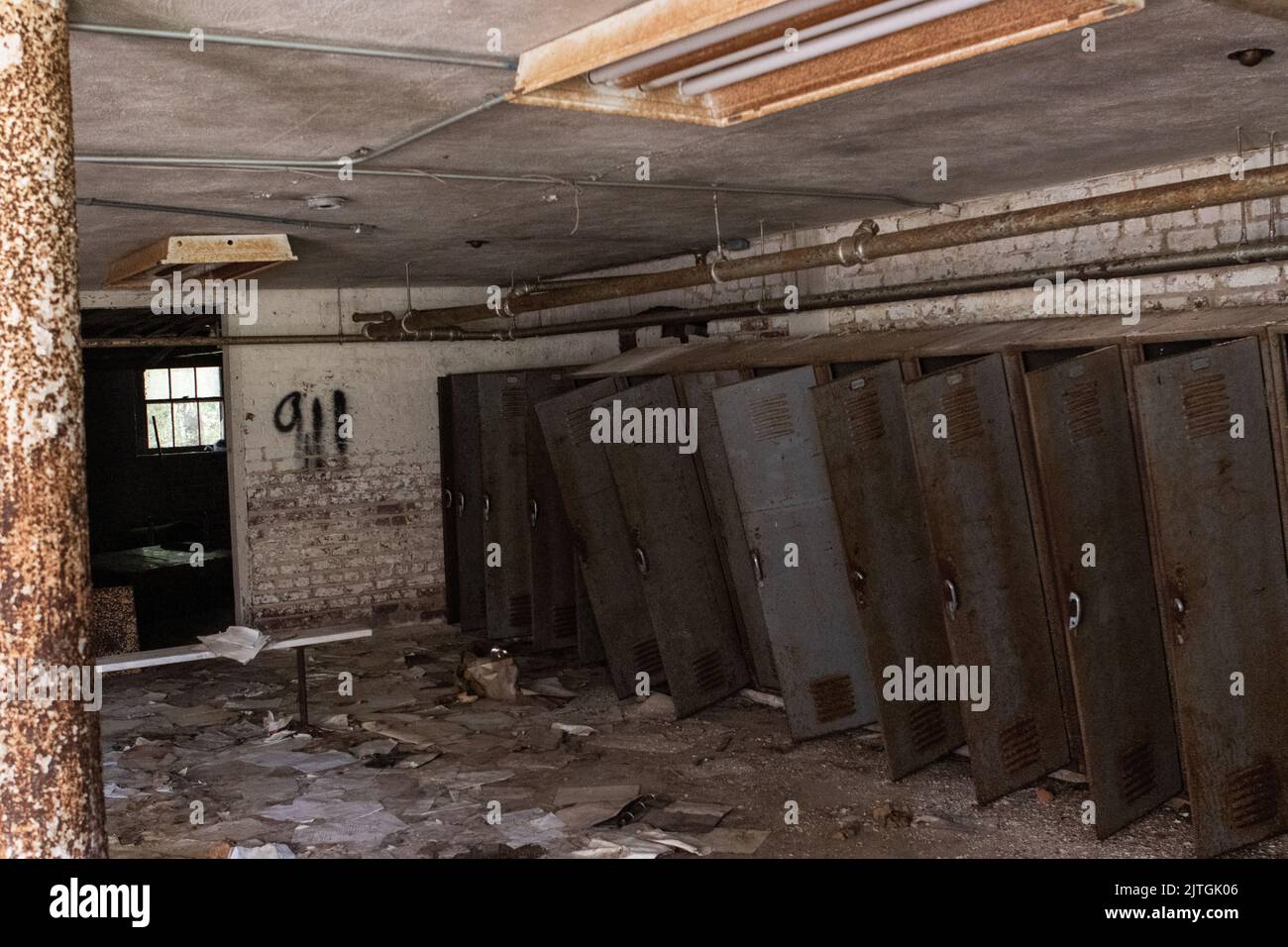 Vestiaires abandonnés Banque D'Images