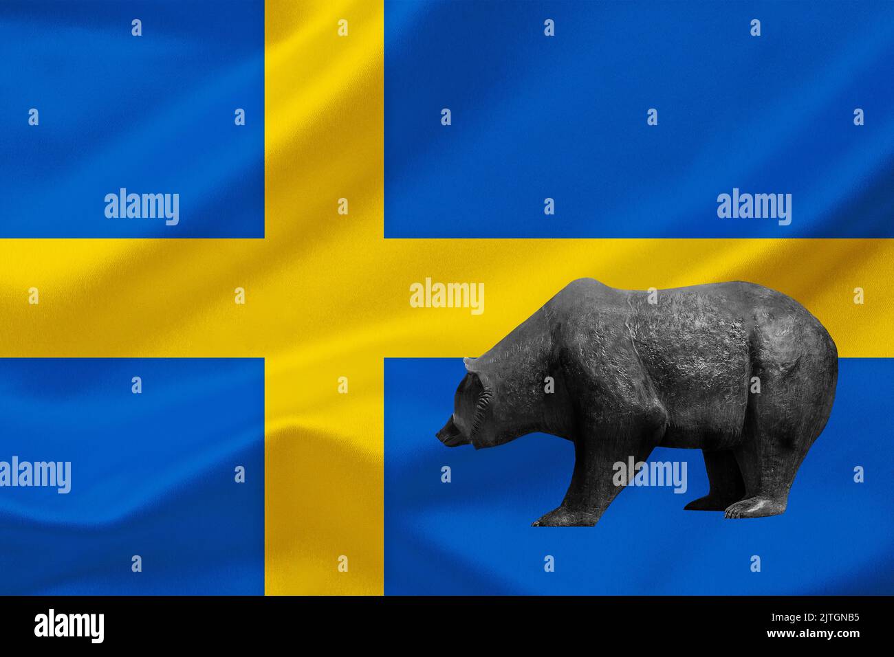 Drapeau de la Suède, marché baissier - baisse des prix en Suède, Suède Banque D'Images