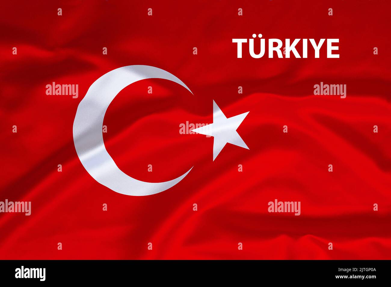 Drapeau de la République de Tuerkiye, Turquie Banque D'Images