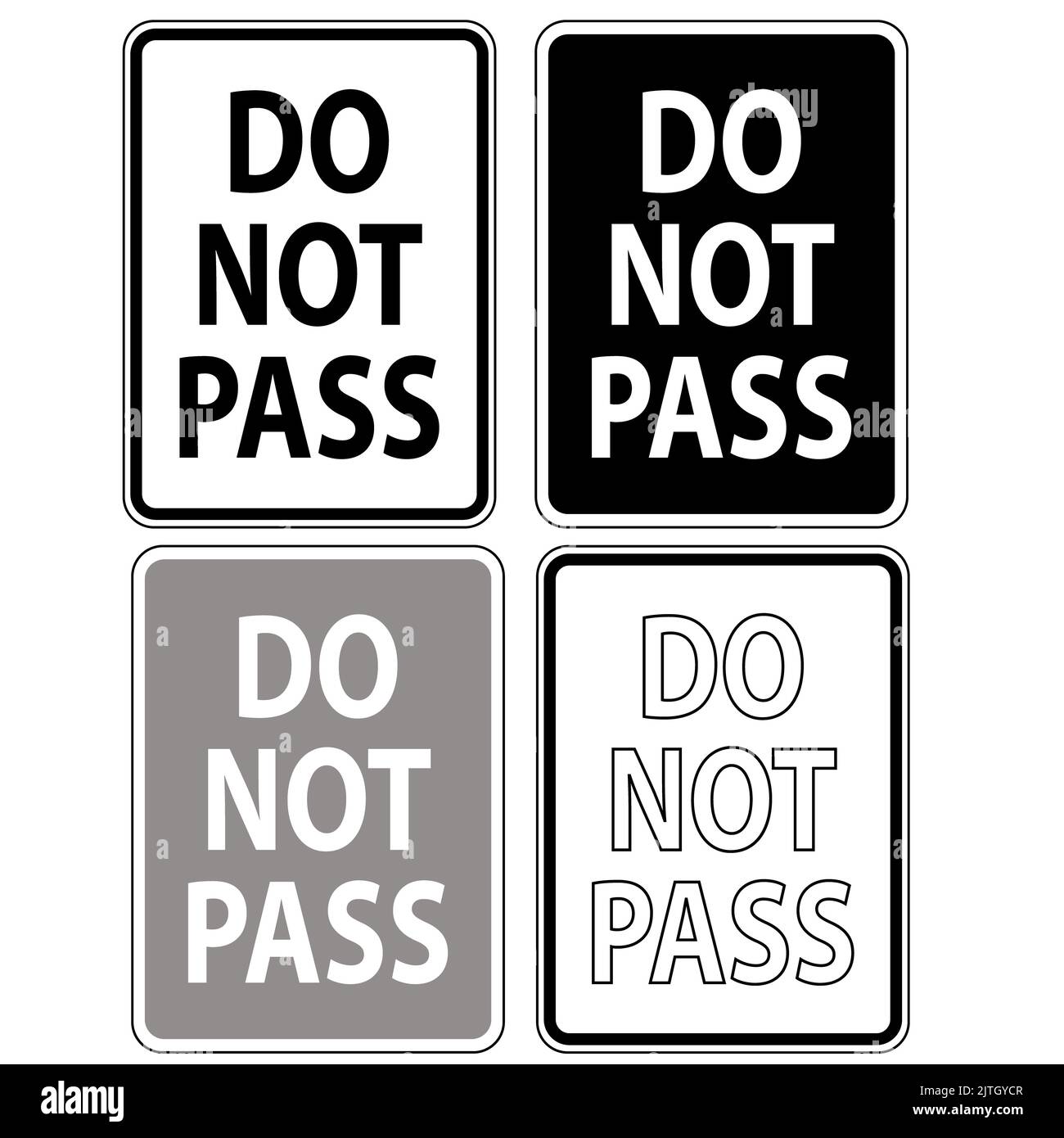 Ne passez pas l'affiche sur fond blanc. style plat. Banque D'Images