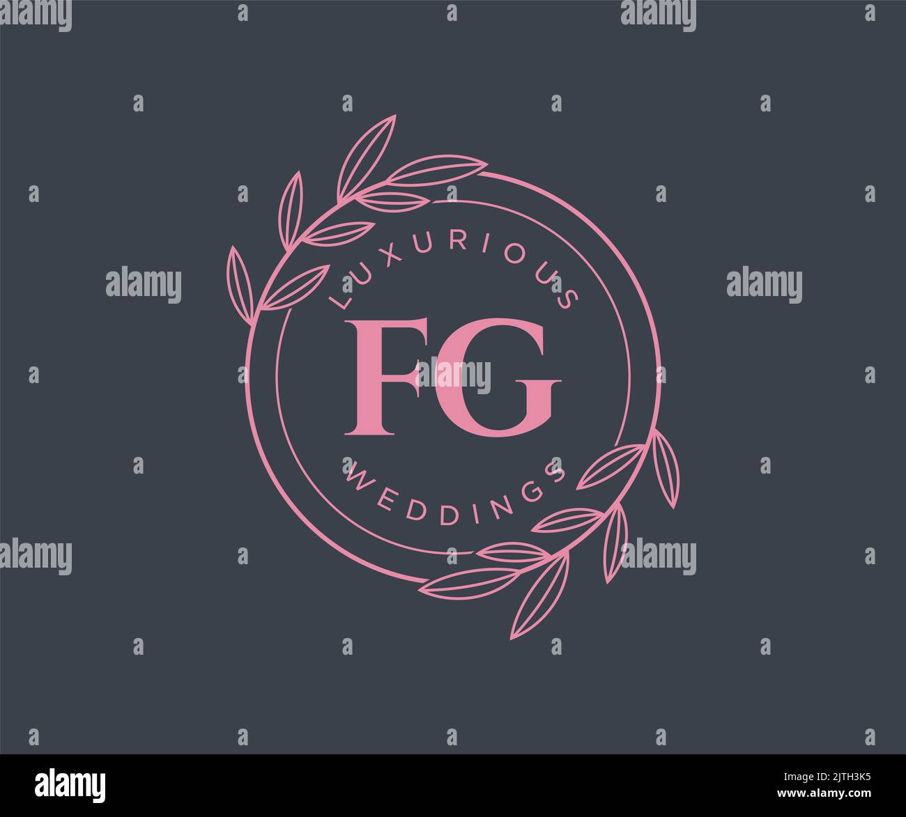 FG initiales lettre mariage monogramme logos modèle, dessin à la main moderne minimalistes et modèles floraux pour cartes d'invitation, Save the Date, élégant Illustration de Vecteur