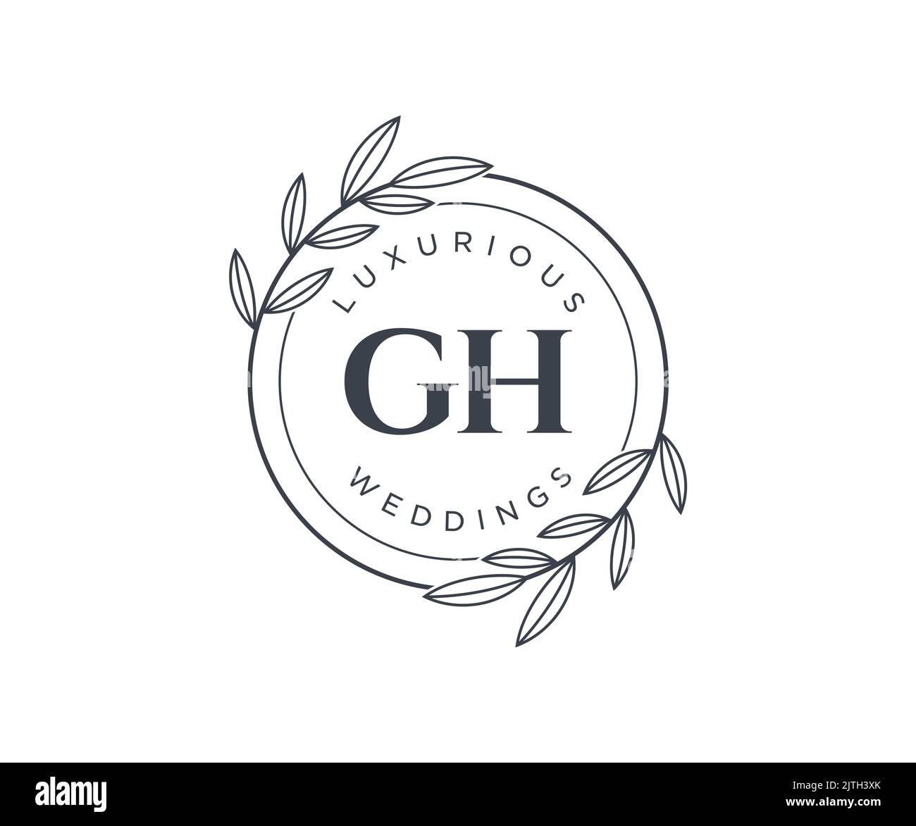 GH initiales lettre mariage monogramme logos modèle, dessin à la main moderne minimalistes et modèles floraux pour cartes d'invitation, Save the Date, élégant Illustration de Vecteur