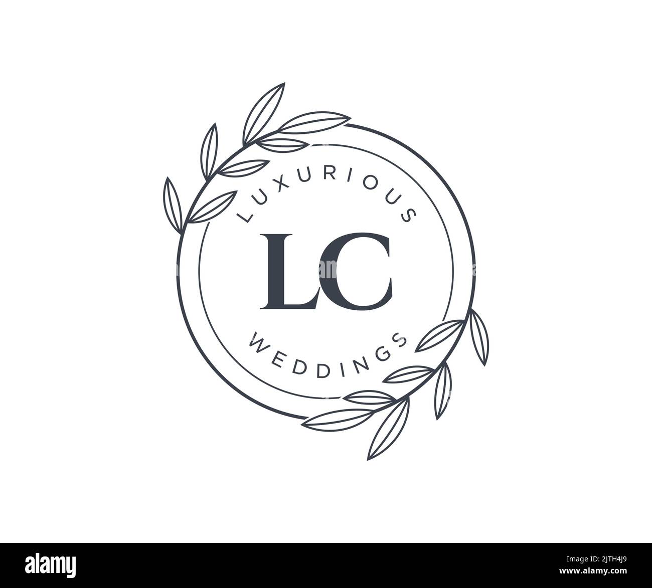 Lettre initiale LC modèle de logos de mariage, modèles minimalistes et floraux dessinés à la main pour cartes d'invitation, Enregistrer la date, élégant Illustration de Vecteur