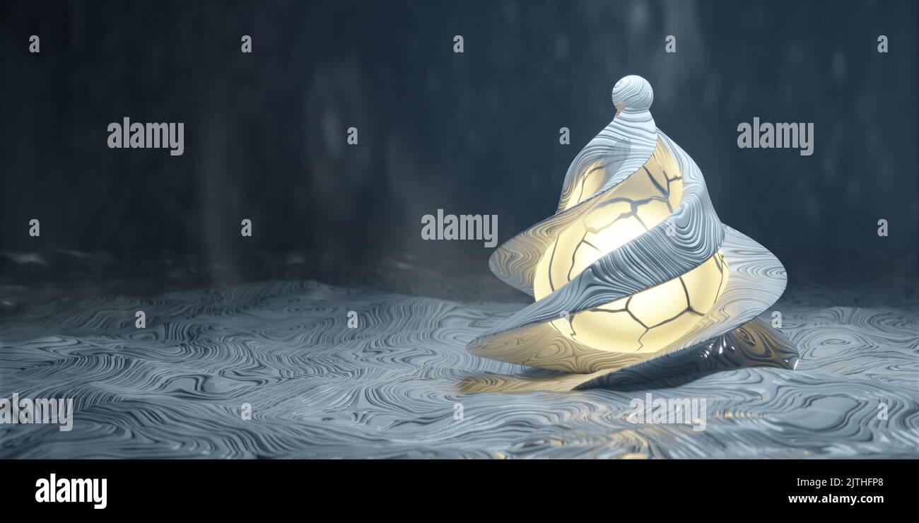 résumé bougie lumière dans l'environnement sombre froid hiver 3d rendre l'illustration minimaliste abstrait ordinateur design noël hiver neige concept wallp Banque D'Images