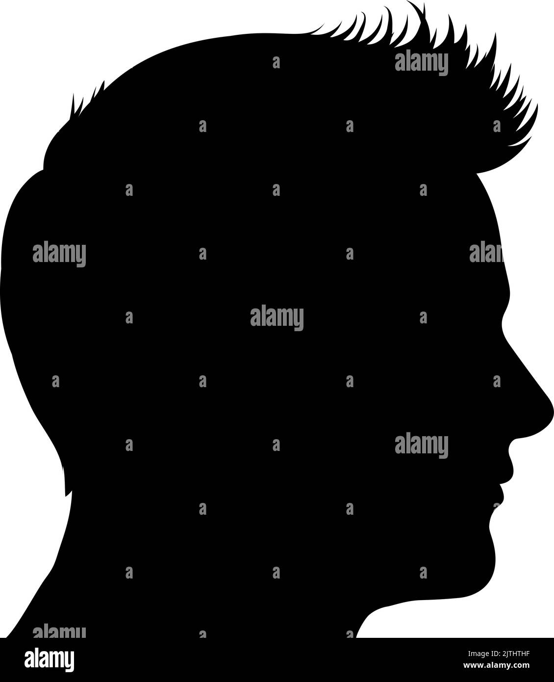 Profil de silhouette de visage d'homme Illustration de Vecteur
