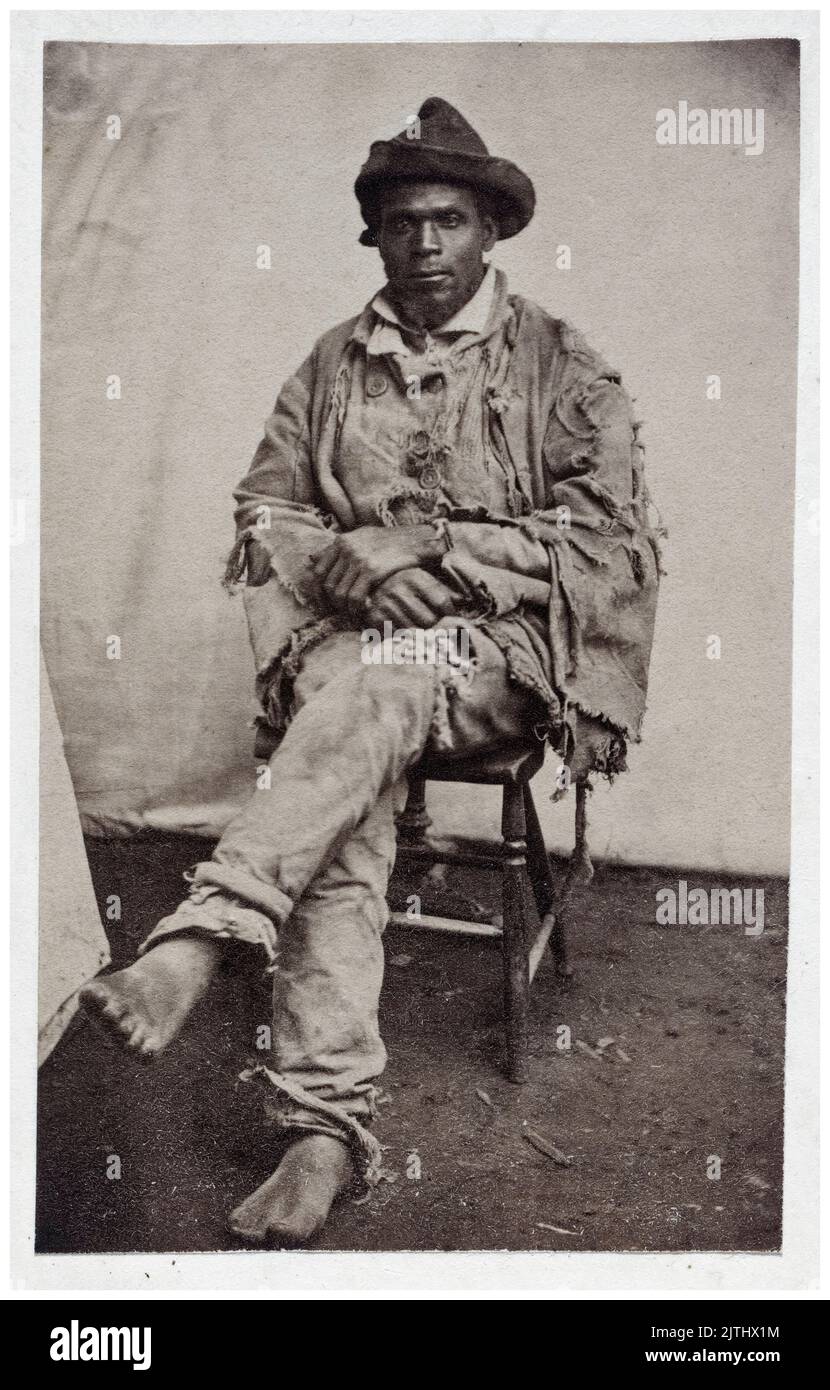 Gordon, un esclave qui s'est échappé de l'esclavage en Louisiane et s'est rendu aux troupes de l'Union à 40 miles à Baton Rouge en 1863, photographie de portrait de McPherson & Oliver, 1863 Banque D'Images