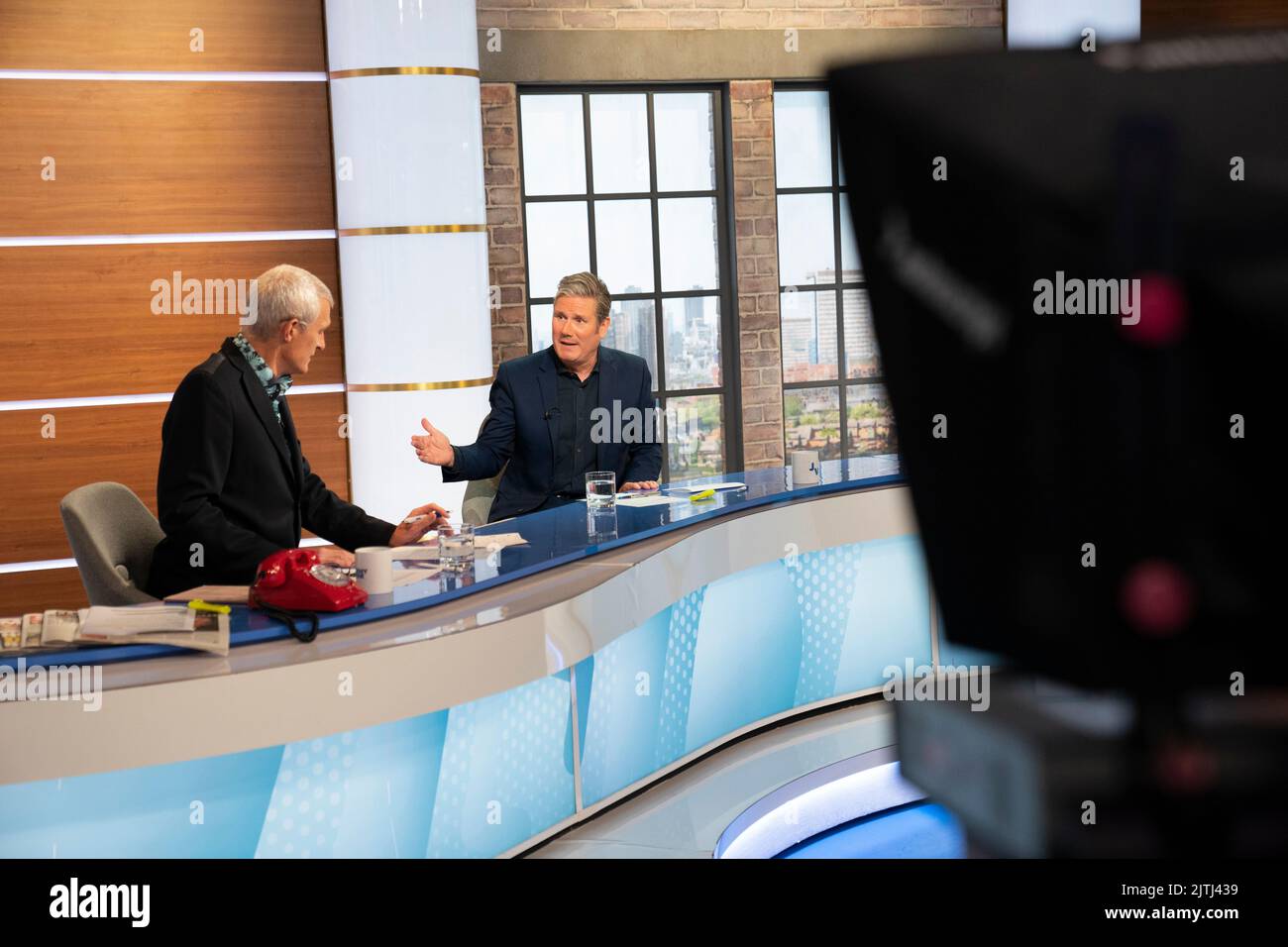 Le leader travailliste Sir Keir Starmer lors de son apparition sur Jeremy Vine le 5, enregistré dans les studios ITN du centre de Londres. Date de la photo: Mercredi 31 août 2022. Banque D'Images