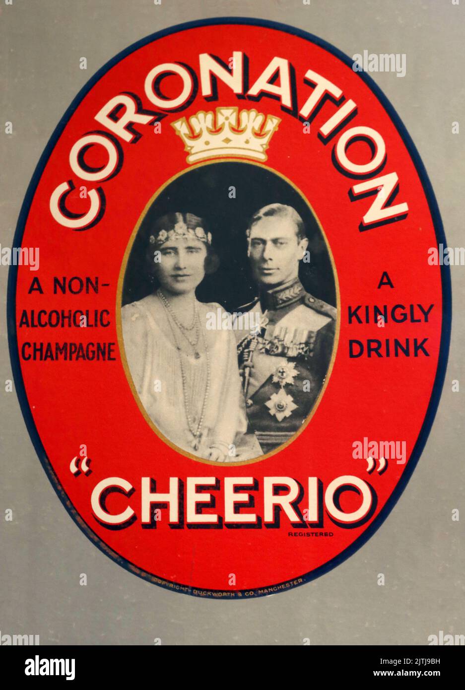 Couronnement Cheerio, Champagne sans alcool, Boisson Kingly Banque D'Images