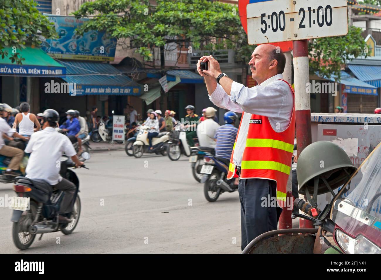 Enquête sur le trafic collectant des informations, Hai Phong, Vietnam Banque D'Images