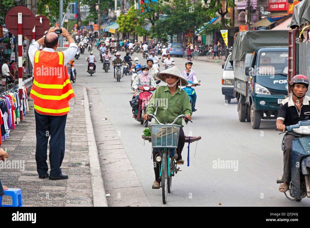 Enquête sur le trafic collectant des informations, Hai Phong, Vietnam Banque D'Images