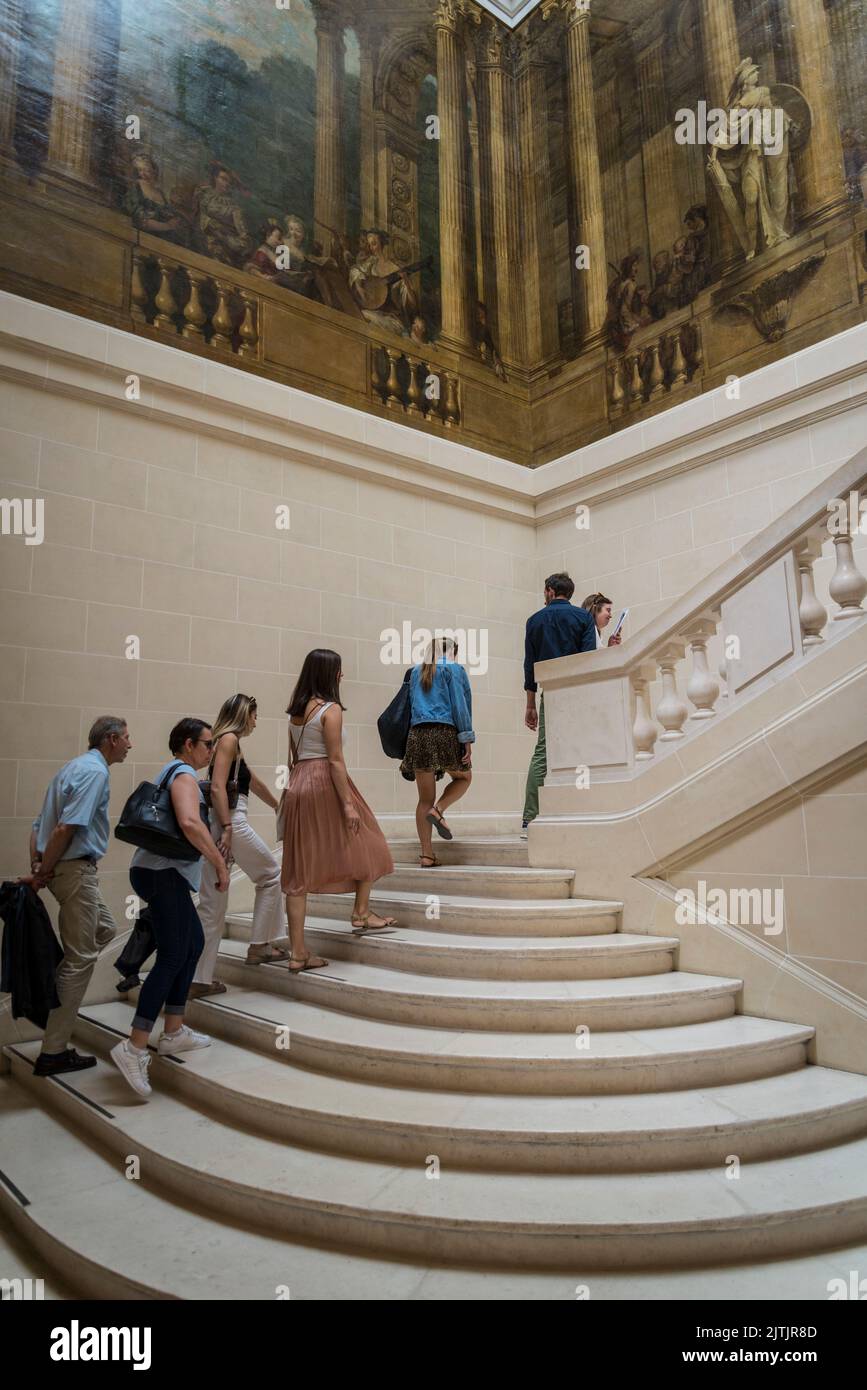 L'escalier de Luynes (18th siècle, Musée Carnavalet, musée dédié à l'histoire de la ville, situé dans le quartier du Marais, Paris, France Banque D'Images