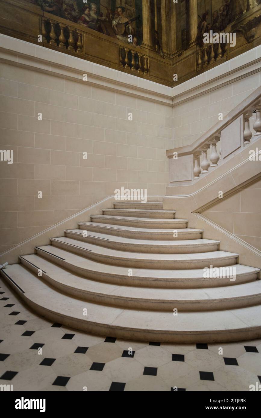 L'escalier de Luynes (18th siècle, Musée Carnavalet, musée dédié à l'histoire de la ville, situé dans le quartier du Marais, Paris, France Banque D'Images