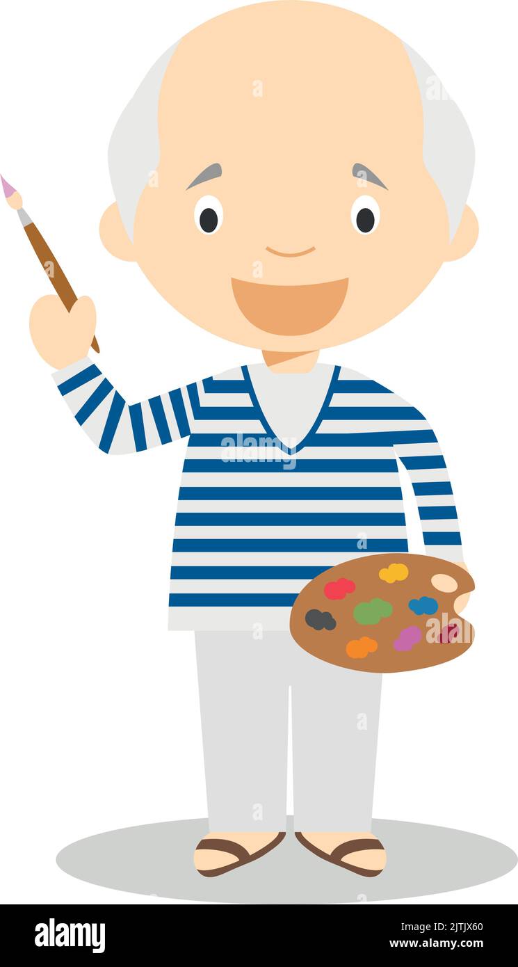 Personnage de dessin animé Picasso. Illustration vectorielle. Collection d'histoire pour enfants. Illustration de Vecteur