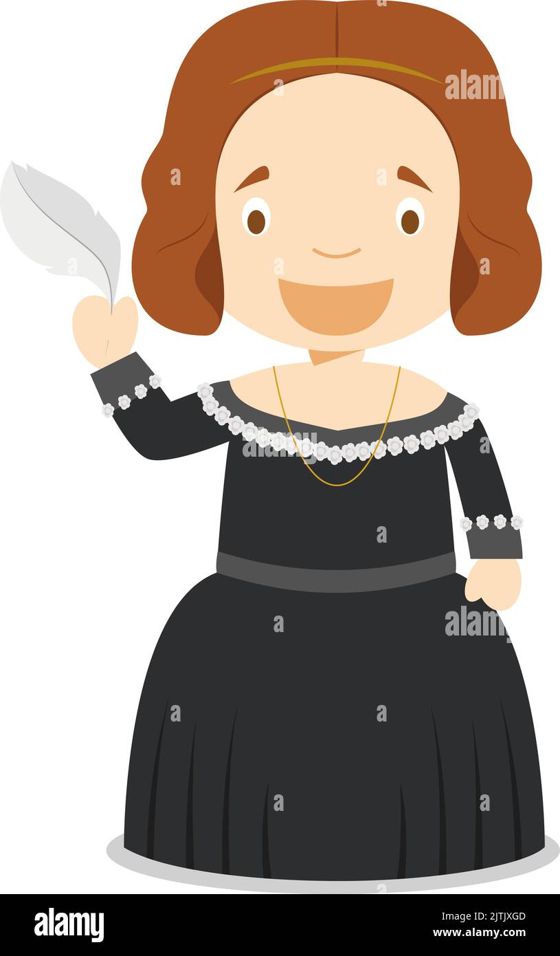 Personnage de dessin animé Mary Shelley. Illustration vectorielle. Collection d'histoire pour enfants. Illustration de Vecteur