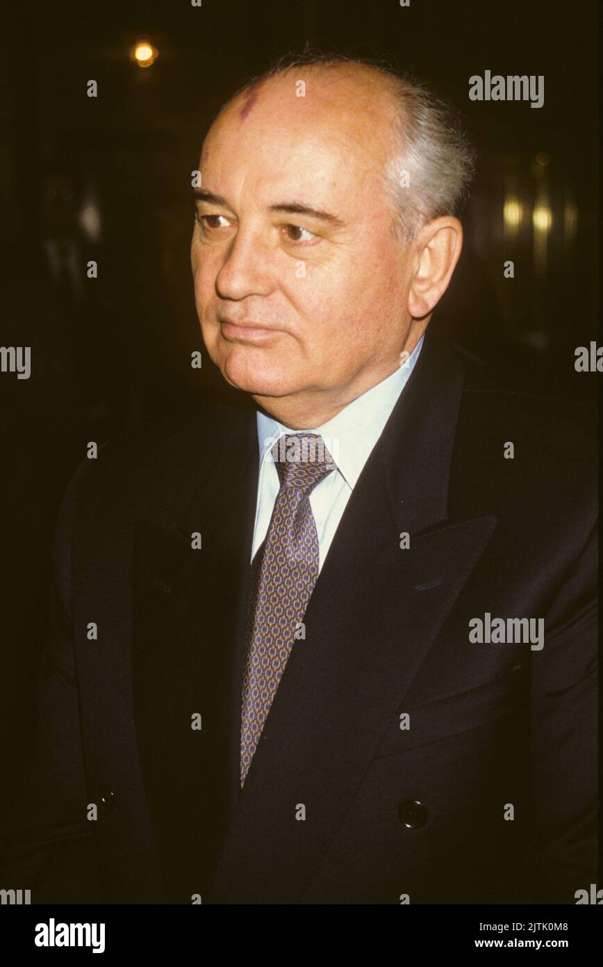 LE dernier président soviétique MICHAEL GORBATCHEV en visite à Stockholm en Suède Banque D'Images