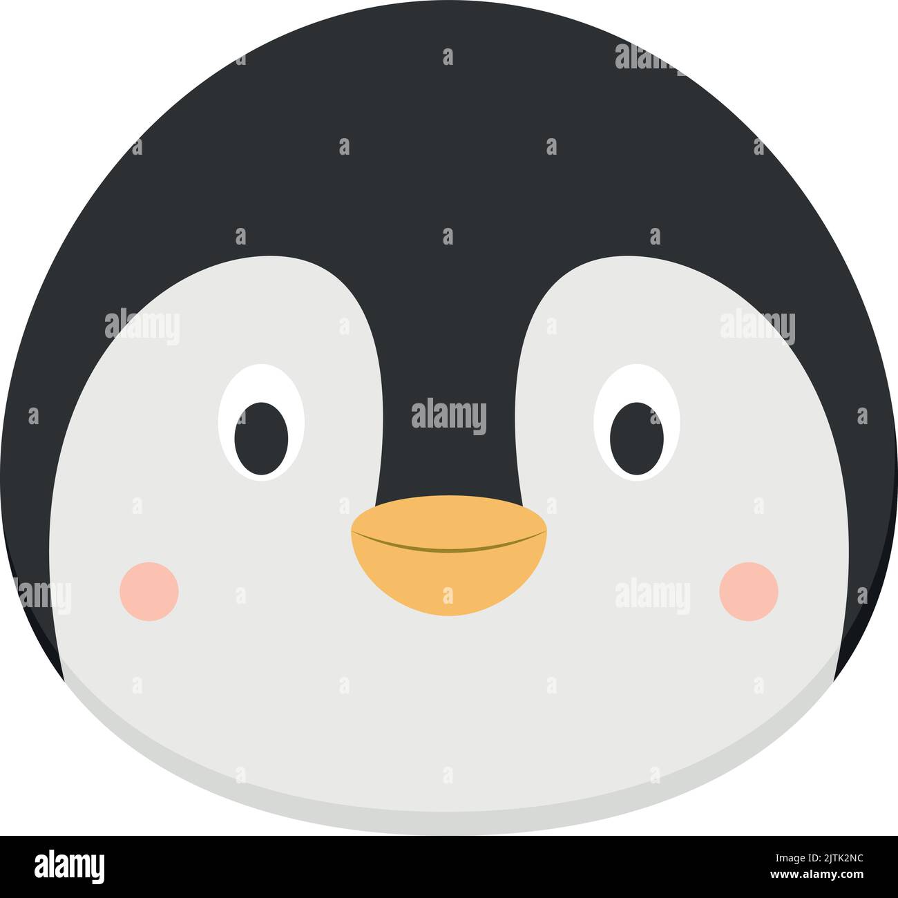 Visage de pingouin de style dessin animé pour les enfants. Série d'illustrations vectorielles faces d'animaux Illustration de Vecteur