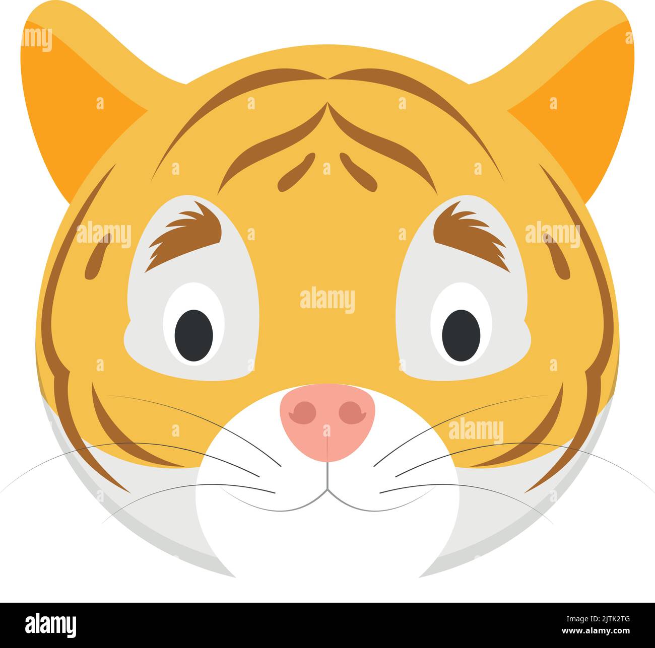 Visage tigre pour enfants. Série d'illustrations vectorielles faces d'animaux Illustration de Vecteur