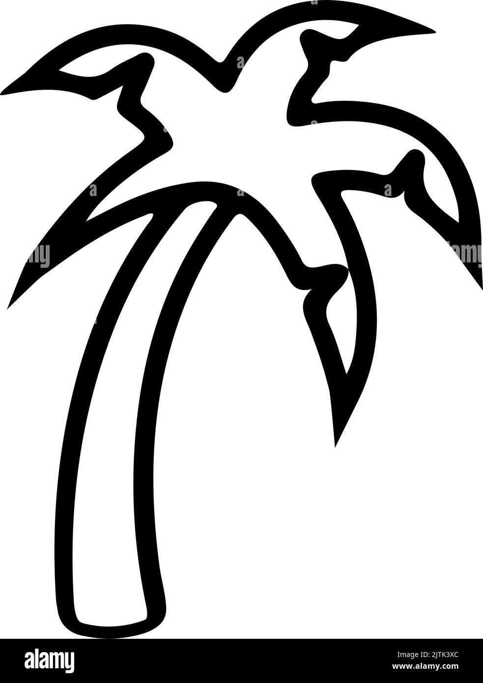 Icône de paume vectorielle isolée sur blanc. Icône plate minimaliste de ligne pour le Web. Illustration de Vecteur