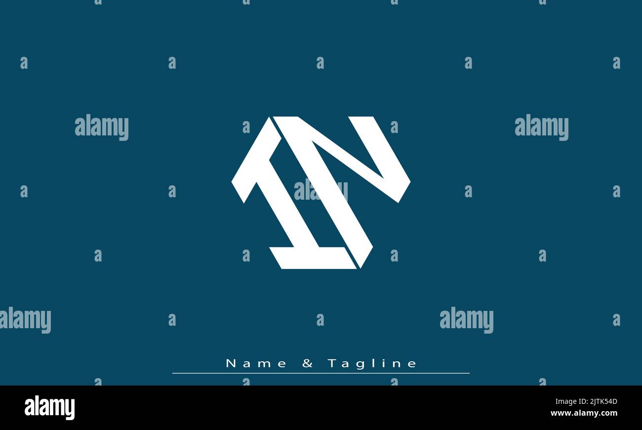 Lettres de l'alphabet initiales Monogram logo DANS , ni Illustration de Vecteur