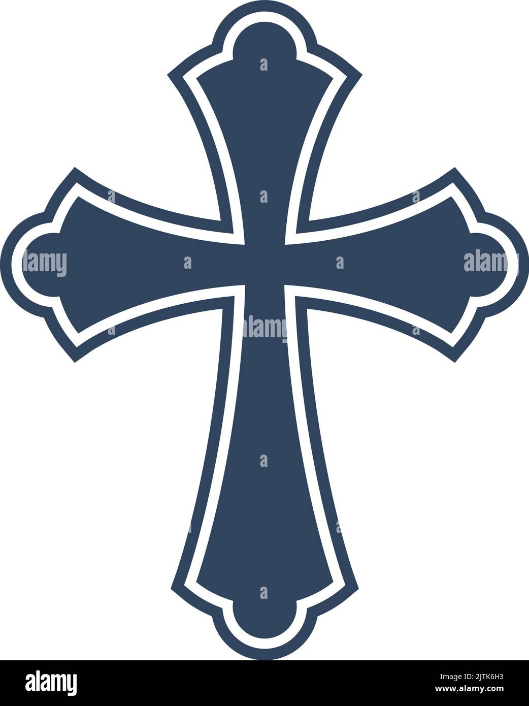 Icône de croix religieuse. Symbole de foi. Signe chrétien Illustration de Vecteur