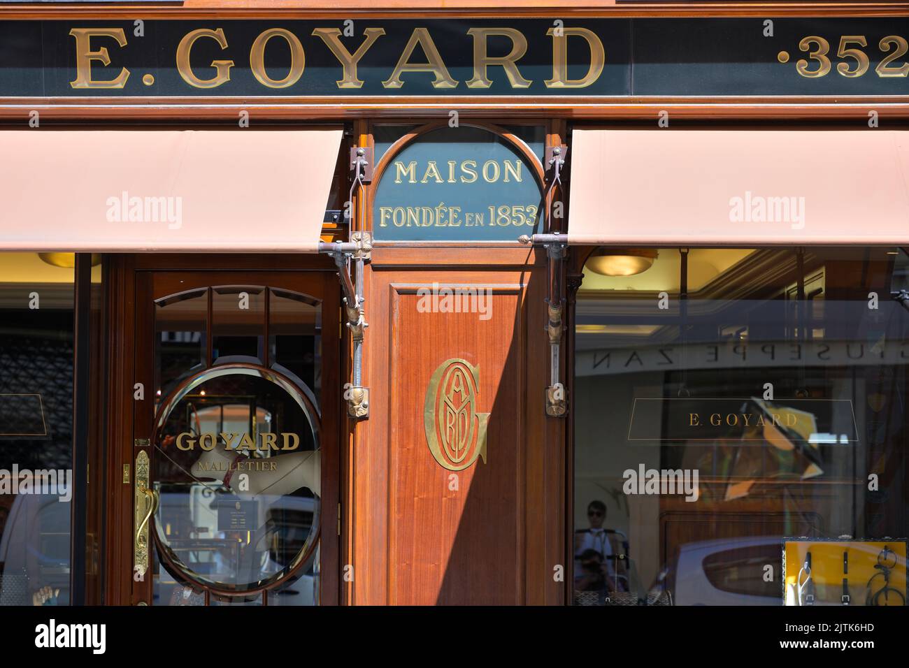 Le magasin phare de la Maison Goyard connu pour ses malles de luxe et sa maroquinerie, Paris FR Banque D'Images