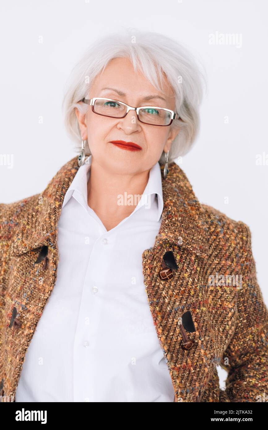senior mannequin portrait tenue femme élégante Banque D'Images