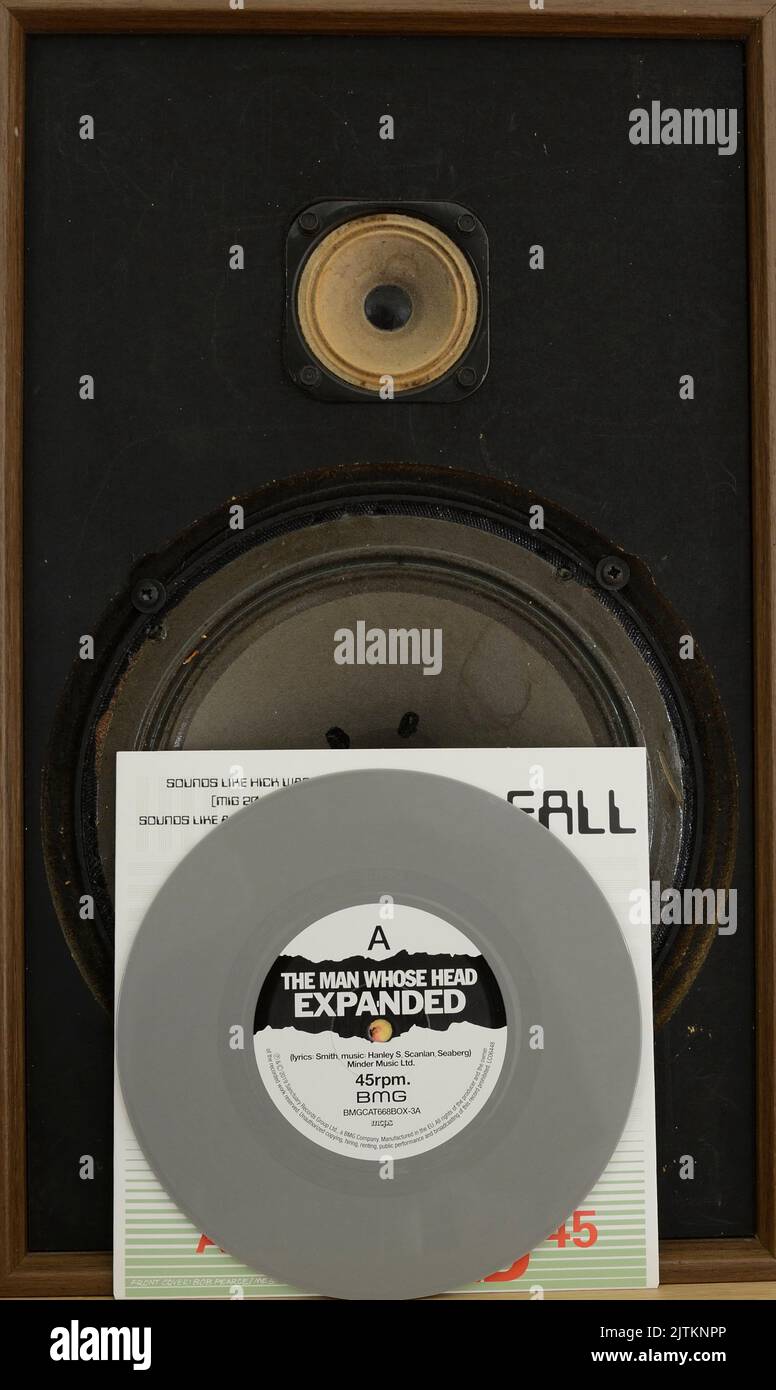 Des singles en vinyle de couleur à l'automne. Banque D'Images