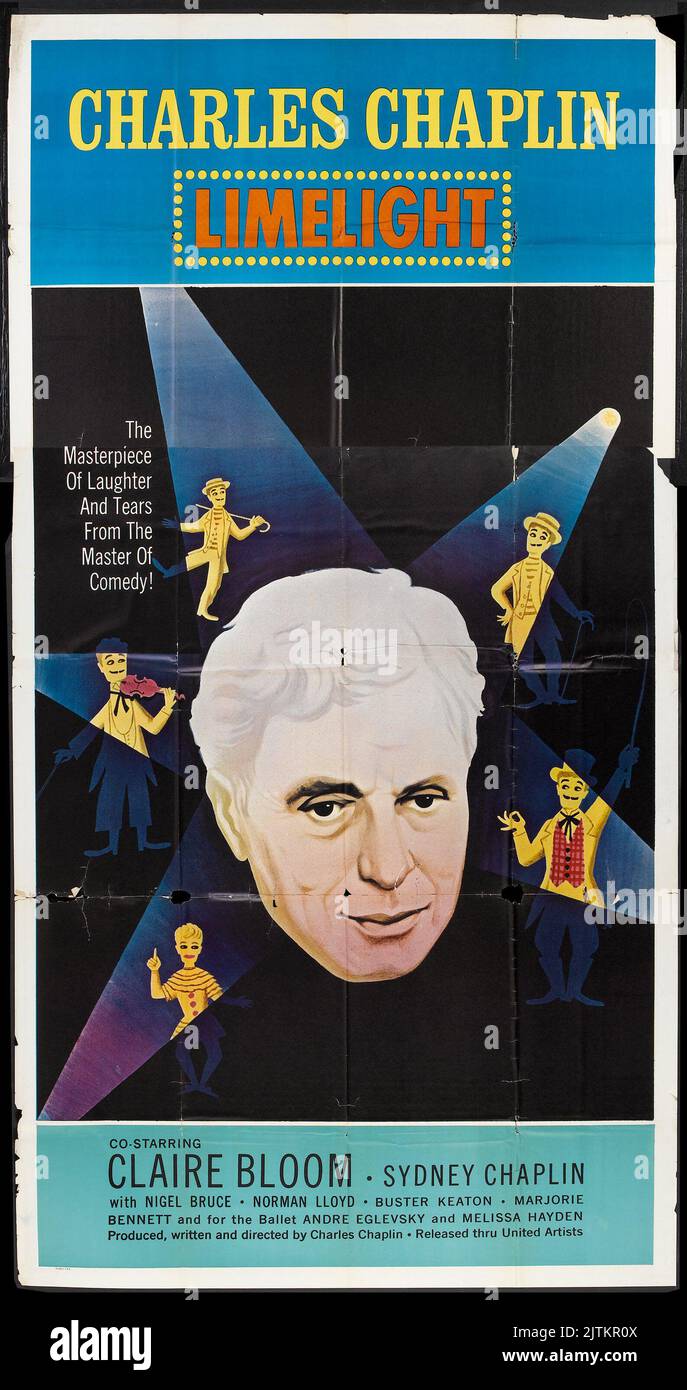 Publicité pour Charlie Chaplin en Limelight (United Artists, 1952) Banque D'Images