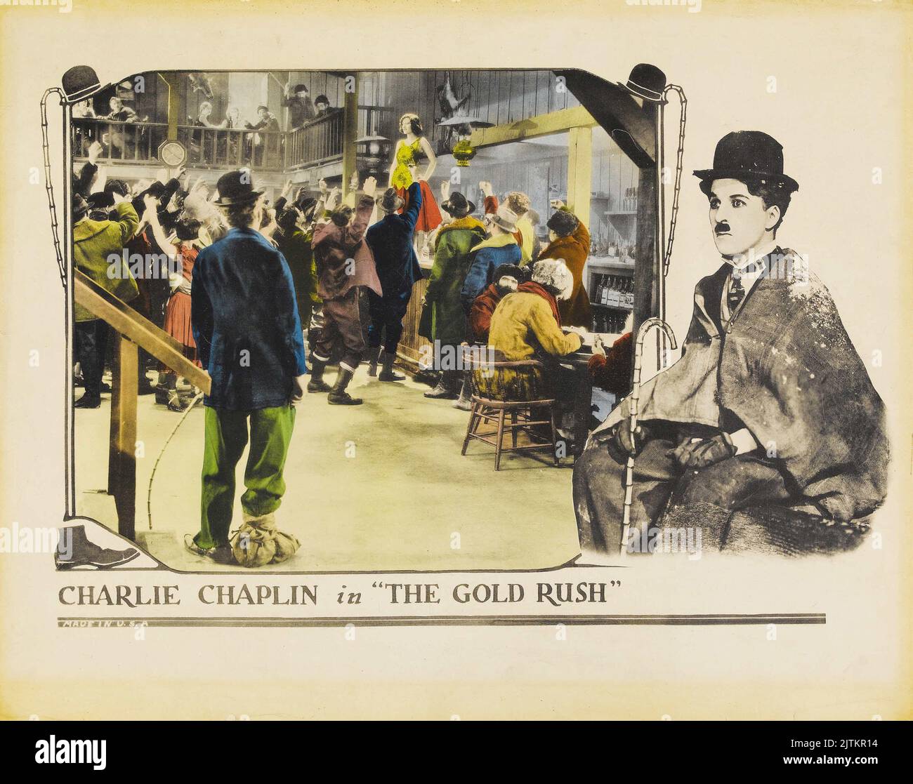 Charlie Chaplin dans la ruée vers l'or (United Artists, 1925) - film silencieux Banque D'Images