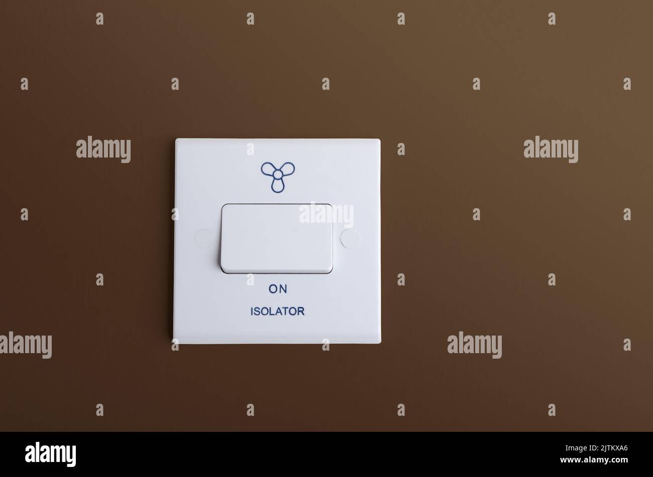 Ventilateur d'interrupteur monté sur le mur intérieur, copy space Banque D'Images