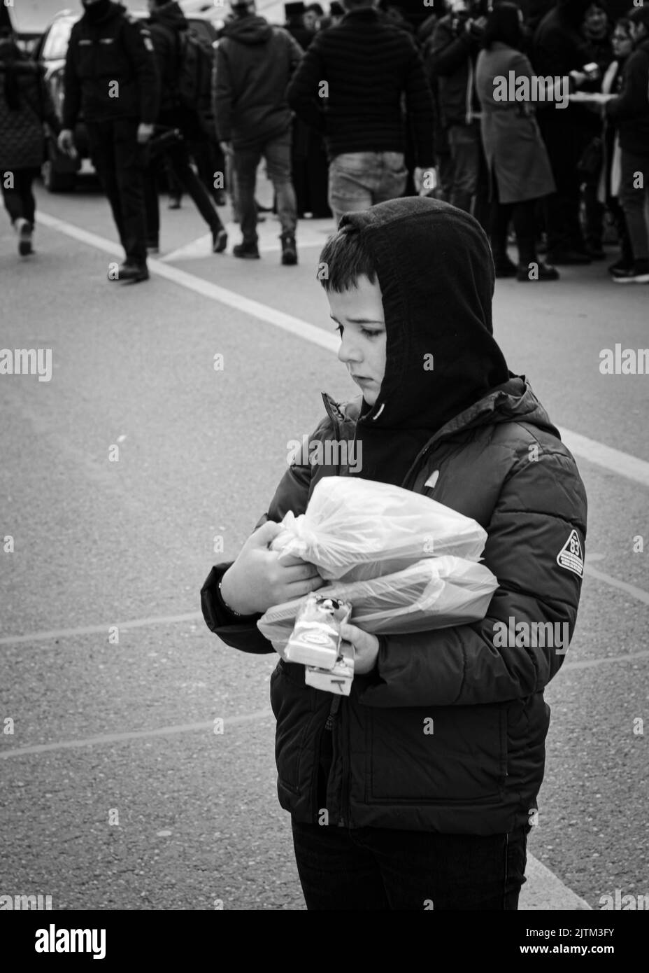 SIRET Border, Roumanie - 02 mars 2022: Ukrainian Refuses photo éditoriale - stock image Banque D'Images