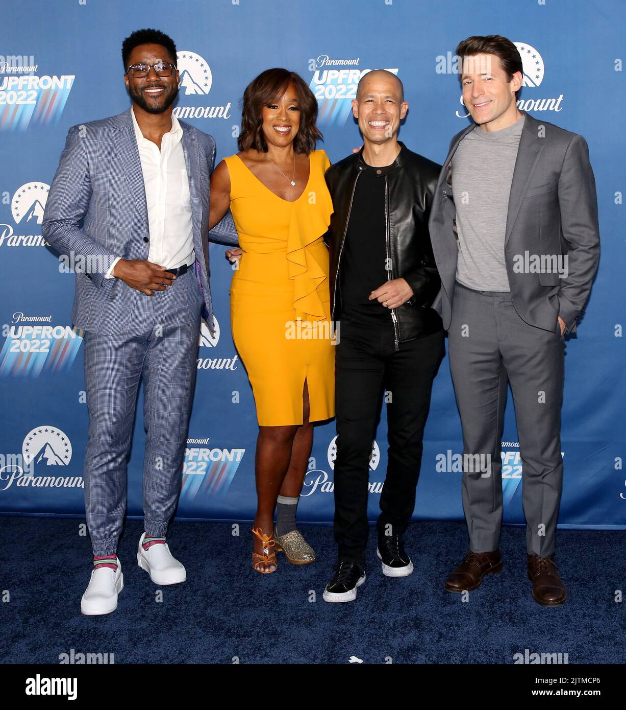 Tony Dokoupil, Gayle King, Vladimir Duthiers et Nate Burleson assistent à la fête du poste Paramount Upfront 2022 qui s'est tenue au 660, avenue Madison, sur 18 mai 2022, à New York, NY ©Steven Bergman/AFF-USA.COM Banque D'Images