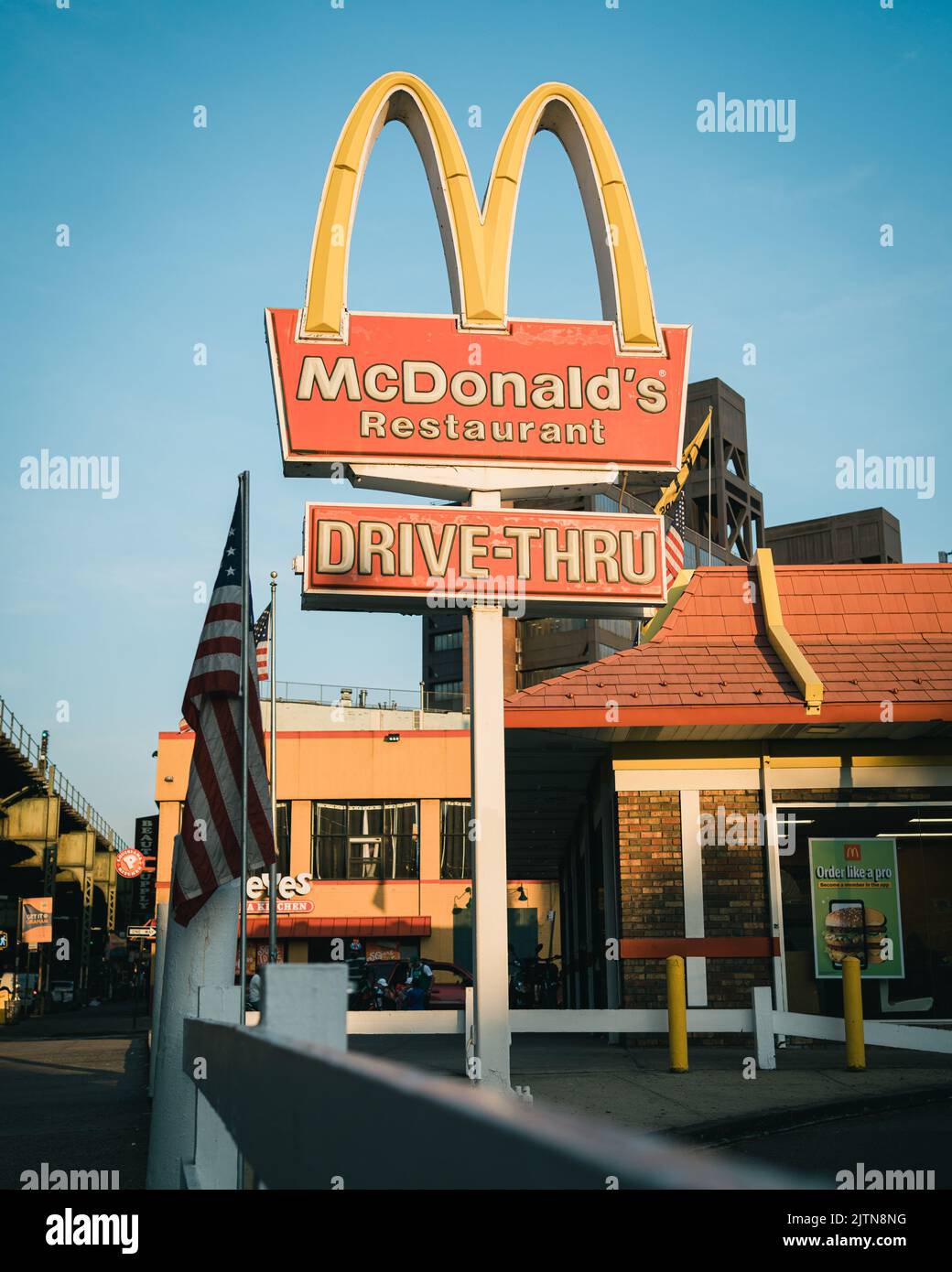 Panneau vintage McDonalds sur Broadway, Brooklyn, New York Banque D'Images