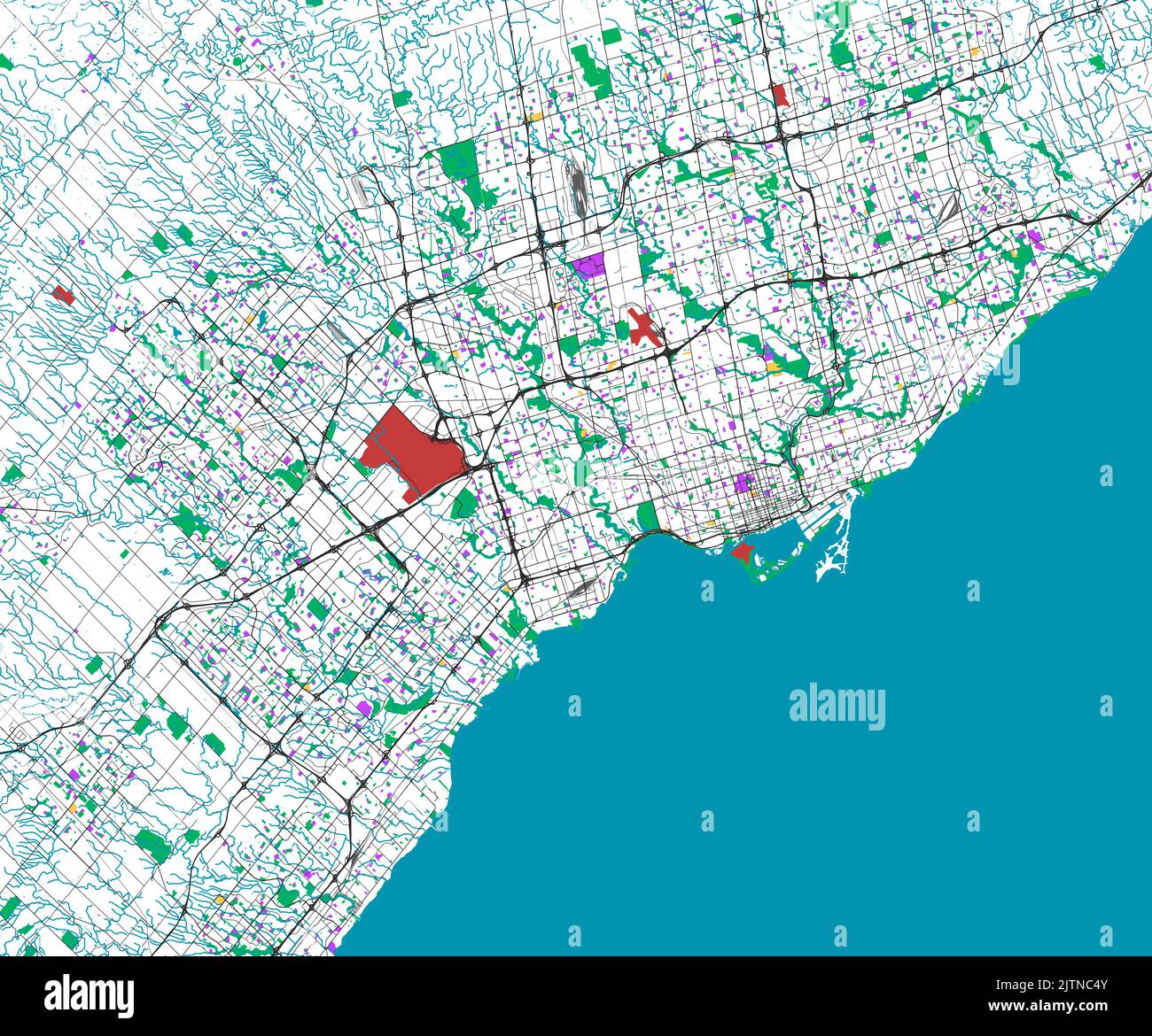 Carte de la ville de Toronto, Ontario, Canada Illustration de Vecteur