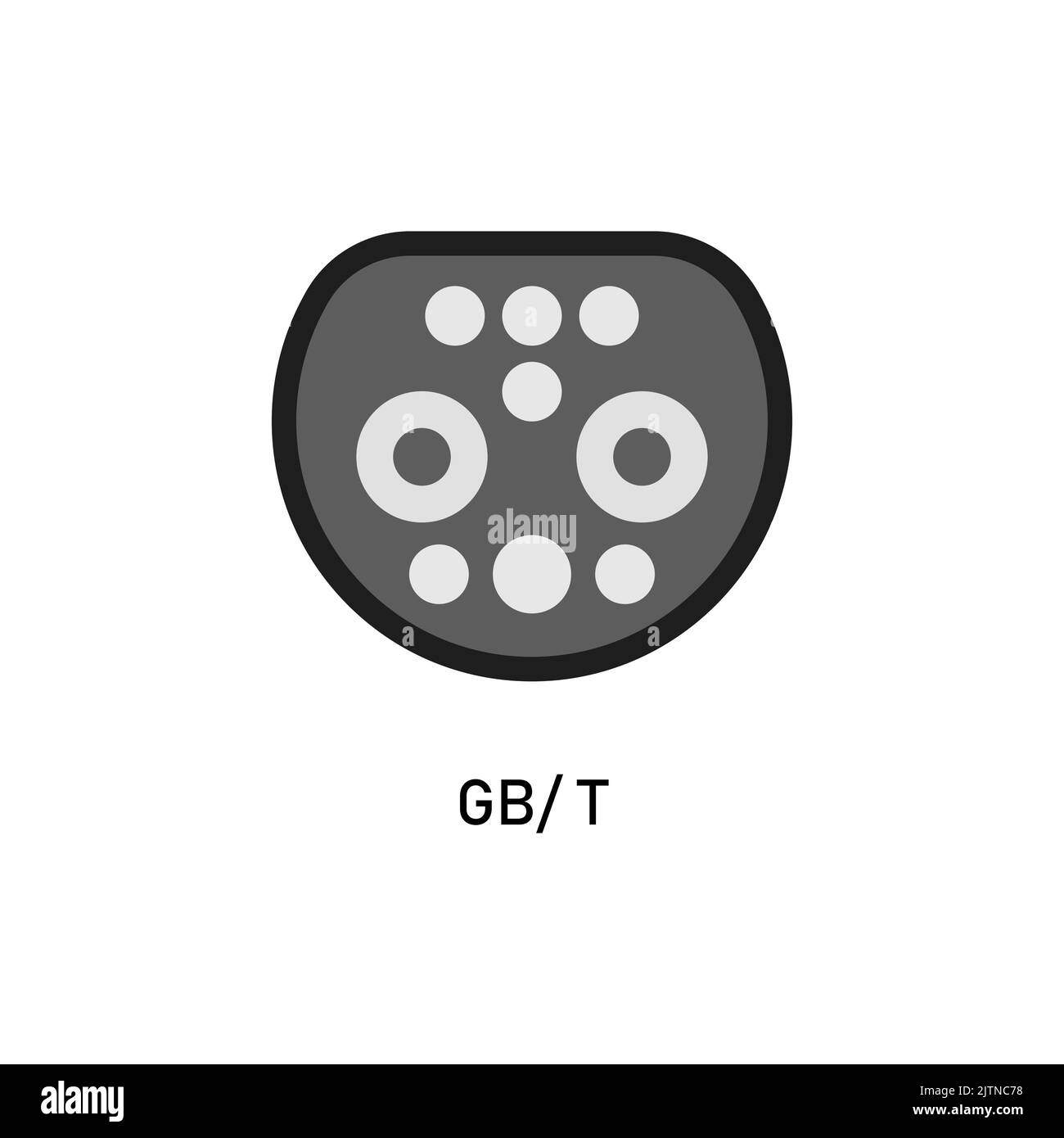Fiche de charge pour voiture électrique GB T, Chine. Illustration de Vecteur