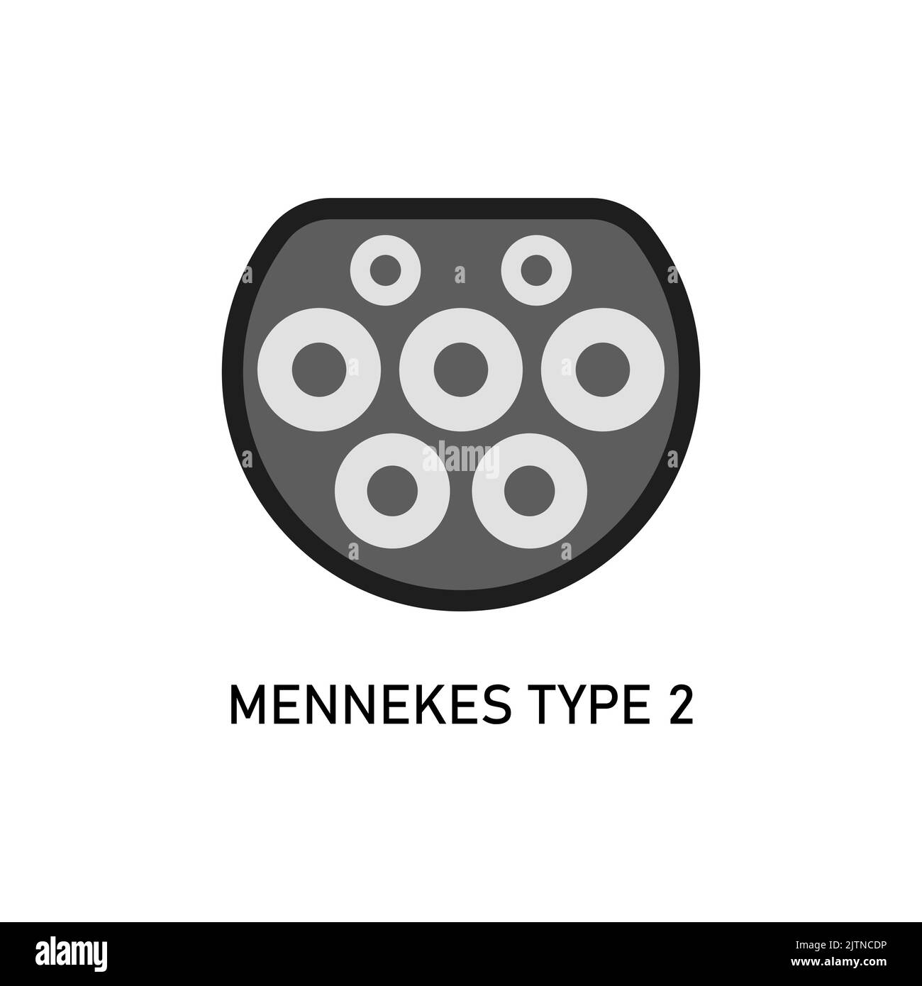 Fiche de charge pour voiture électrique Type 2 Mennekes Europe Illustration de Vecteur