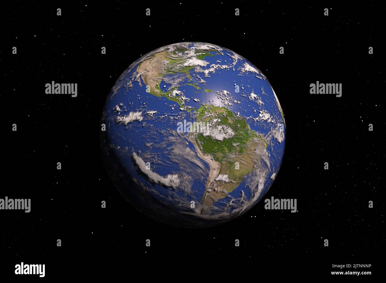 Blue Planet Earth Globe View from Space Extreme Closeup. Éléments de cette image fournis par la NASA. Rendu 3d. Banque D'Images
