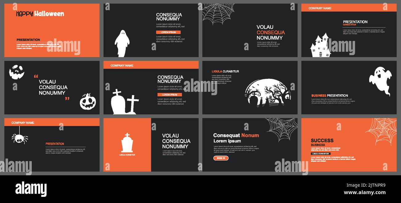 Arrière-plan de présentation et de présentation des diapositives. Concevoir le modèle halloween. Utilisation pour les présentations, diapositives, marketing, prospectus, publicité, t Illustration de Vecteur