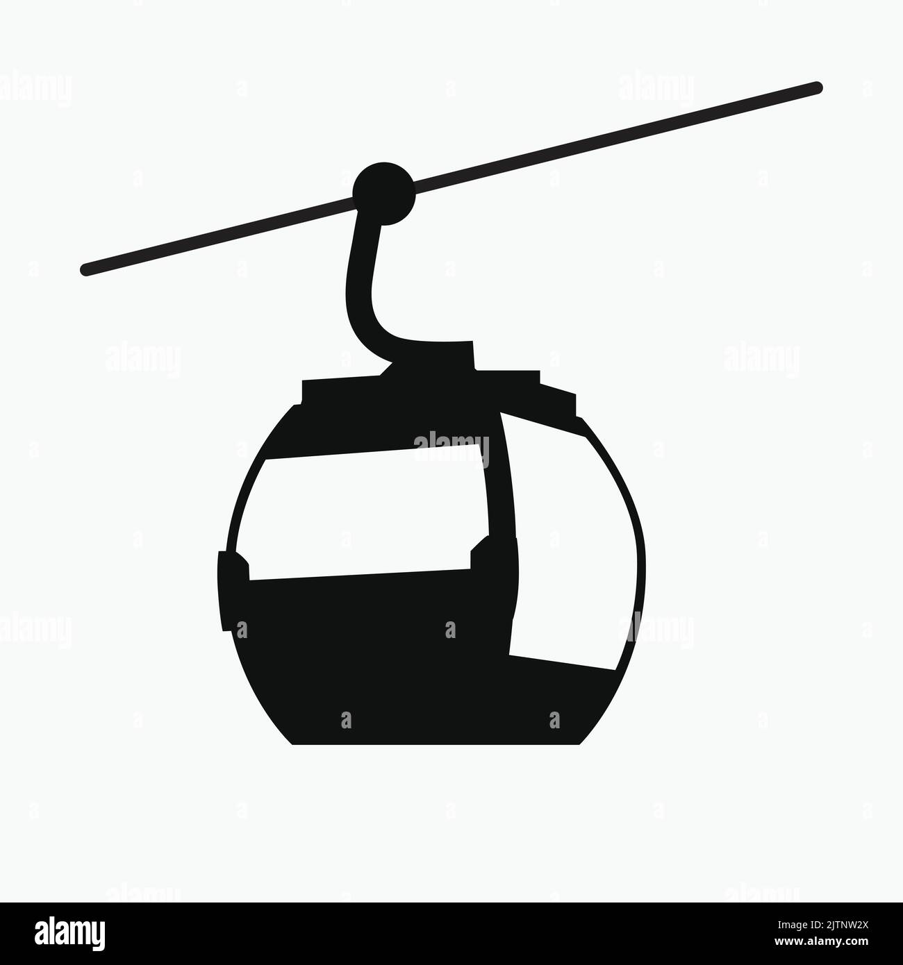 Icône funiculaire. Télécabine de ski dans les montagnes pour le ski et les sports d'hiver, le tourisme d'hiver. Illustration vectorielle. Illustration de Vecteur