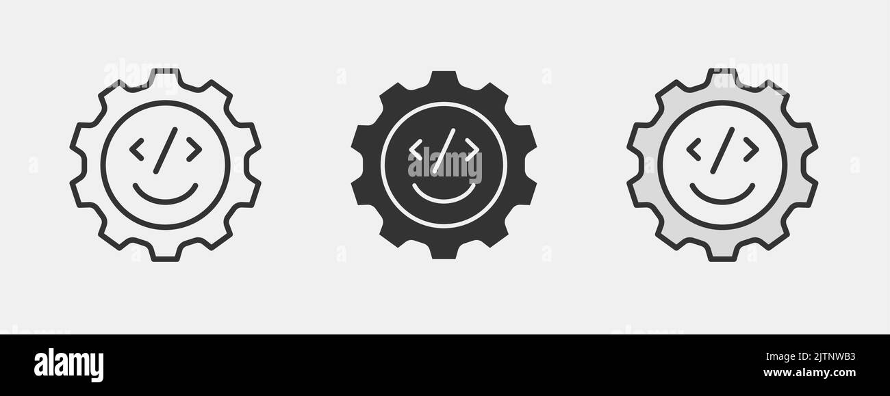 Icône de développement logiciel. Programmation, codage du modèle de logo. Illustration vectorielle. Illustration de Vecteur