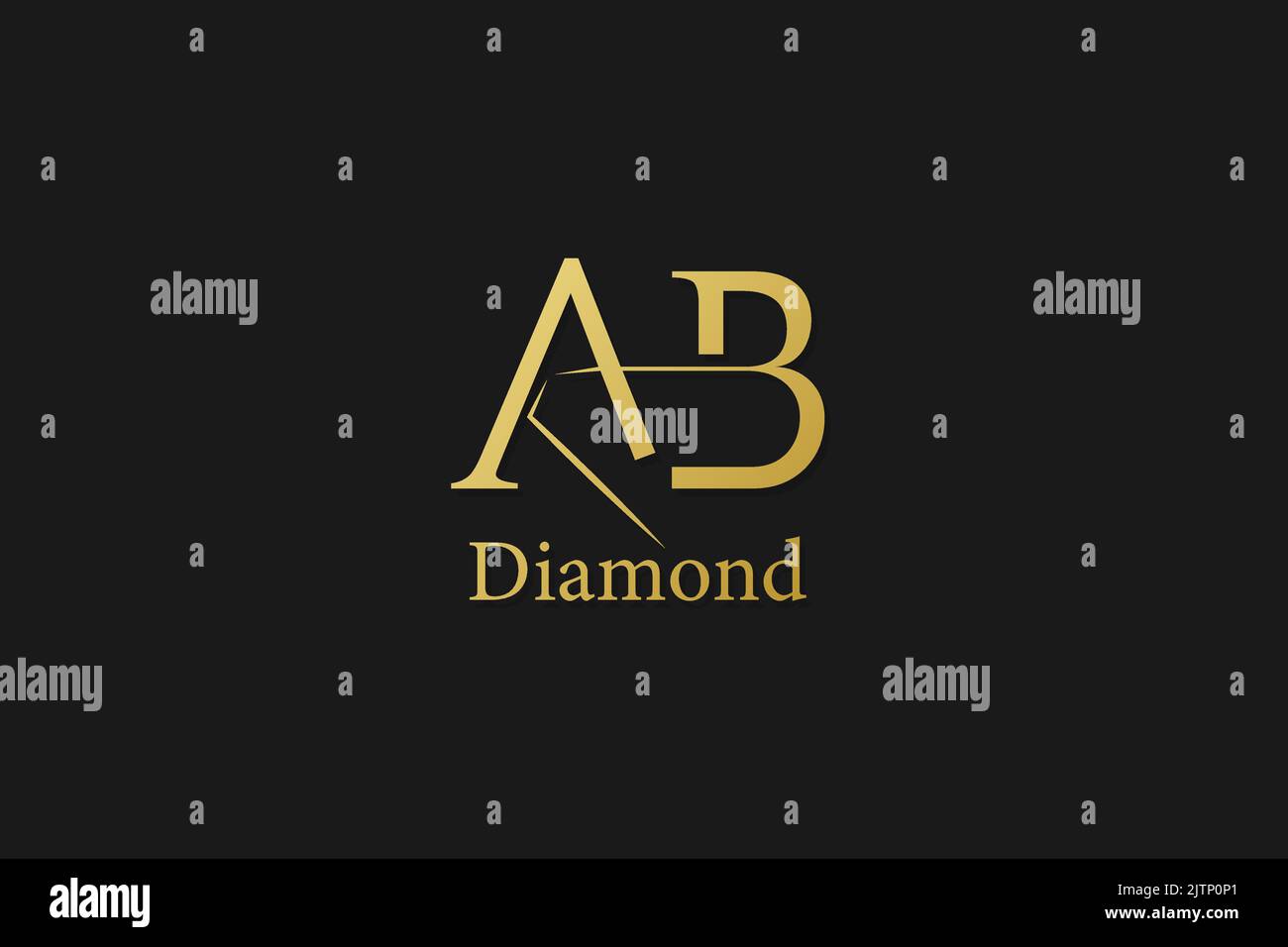 lettrage ab diamant bijoux boutique boutique boutique boutique logo design de luxe Illustration de Vecteur