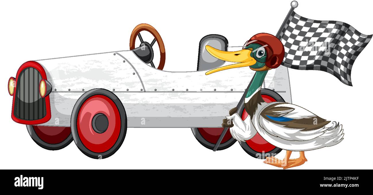 Course de Derby de Soapbox avec illustration de canard Illustration de Vecteur