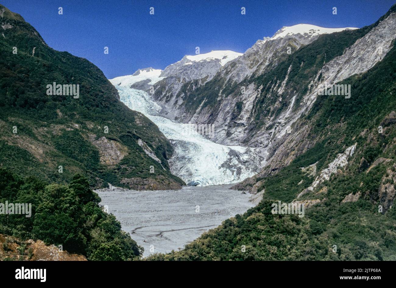 Le glacier François-Joseph sur l'île du Sud en 1997, Nouvelle-Zélande Banque D'Images