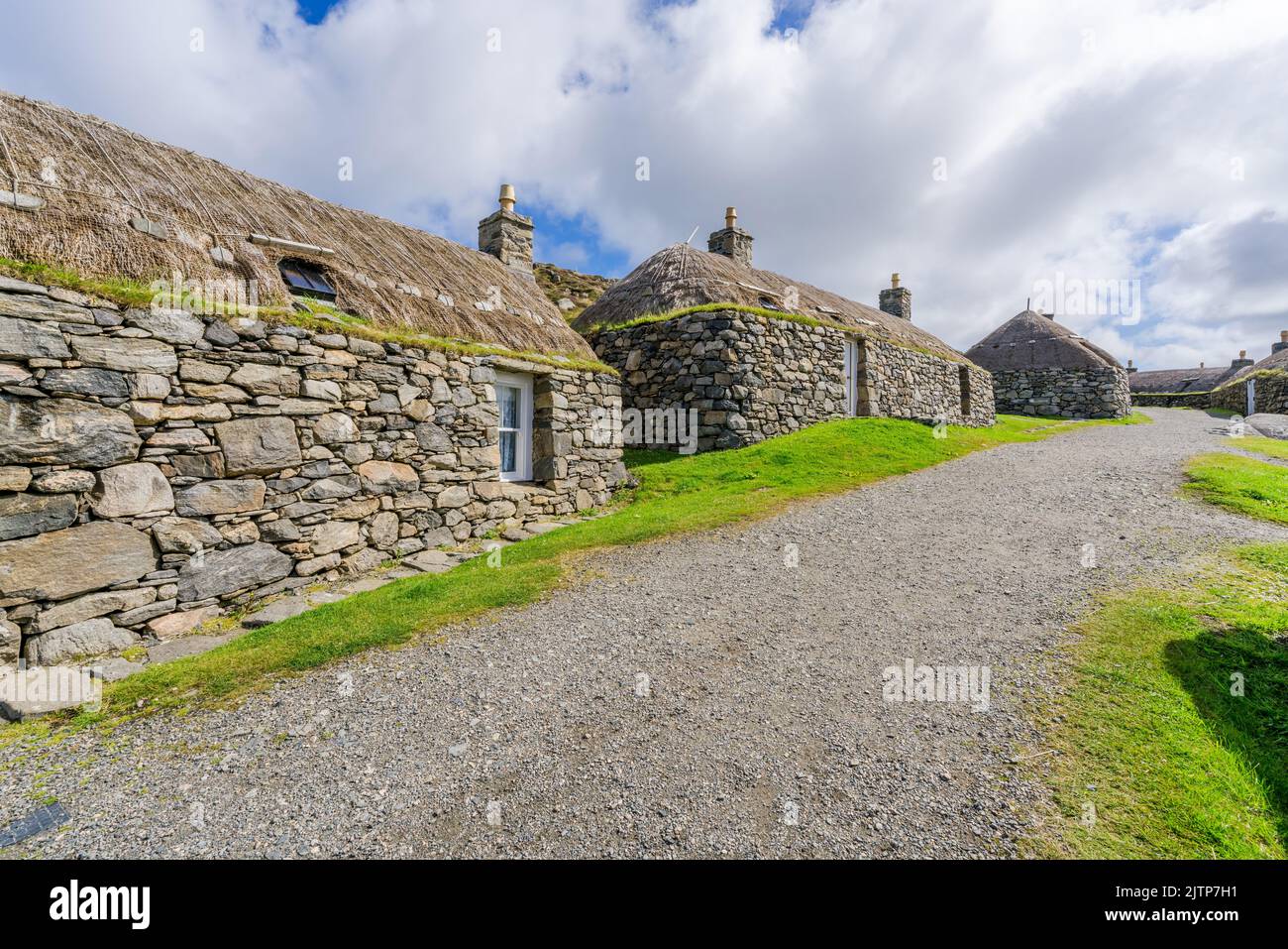 Village de la maison noire de Gearrannan, Dun Carloway, île de Lewis, Écosse Banque D'Images