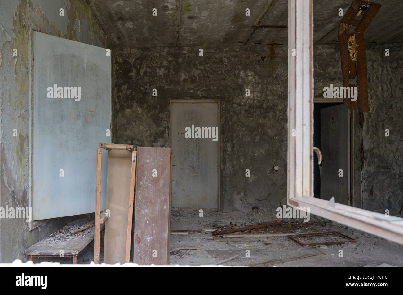 Sperrzone TscherTchernobyl und Geisterstadt Prypjat en Ukraine Banque D'Images