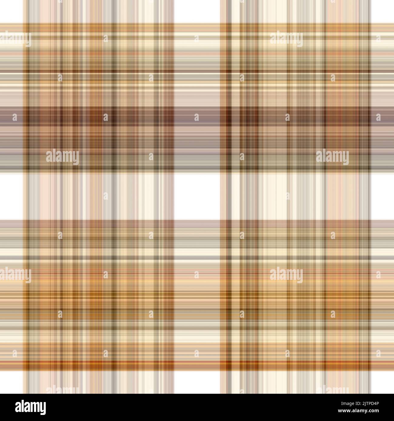 Tissu écossais blanc forêt à motif sans couture. Motif écossais de forêt automnale ton sur ton avec texture organique. Arrière-plan de bande orange pour papier peint rugueux. Banque D'Images